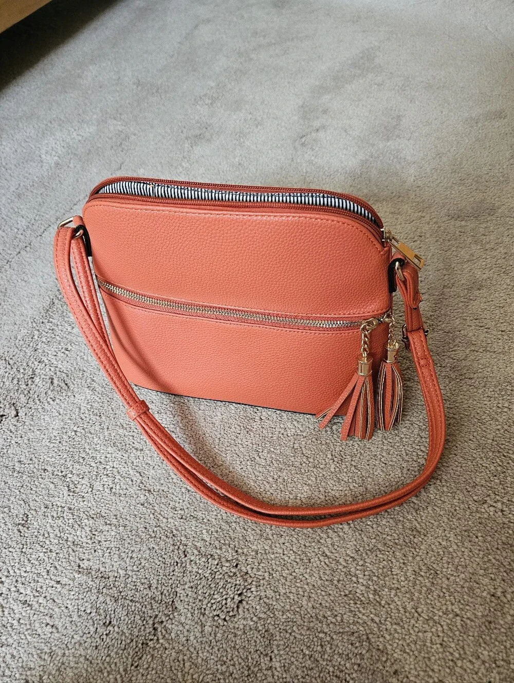 Orange Leather Look Bag